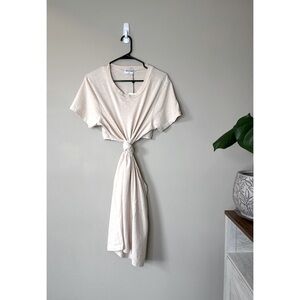 LNA Devan Twist Tee Dress in Cream NWT Size Large